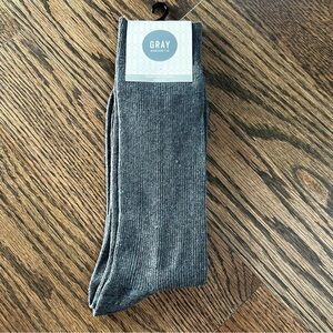 NWT dark grey ribbed socks shoe size 7-12
